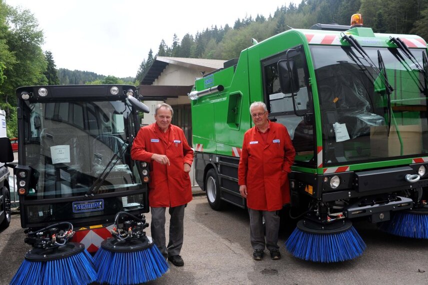 Die beiden dienstältesten Kehrmaschinen-Experten: Max Hirt (links) und Wolfgang Kaiser