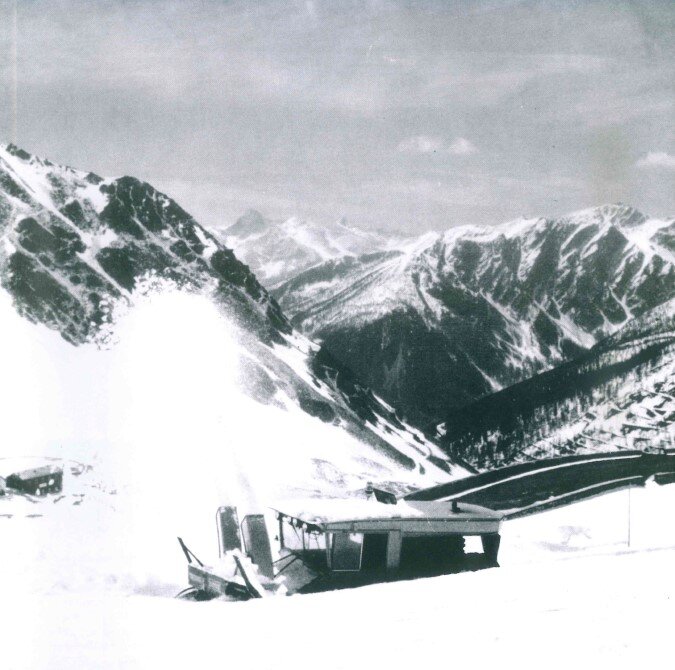 Schmidt snow blower in action on the great St. Bernhard (1963)