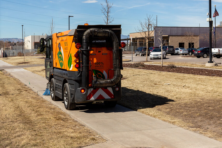 eSwingo 200⁺ sweeping sidewalks in Denver