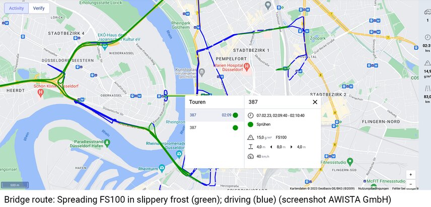 Tournée des ponts : épandage de FR100 en cas de rues glissants