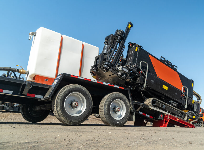 The extra space provided by the T-24D allows crews to haul a next-generation directional drill, mixer, filled 500-gallon water tank, and a pipe rack with drill rods.
