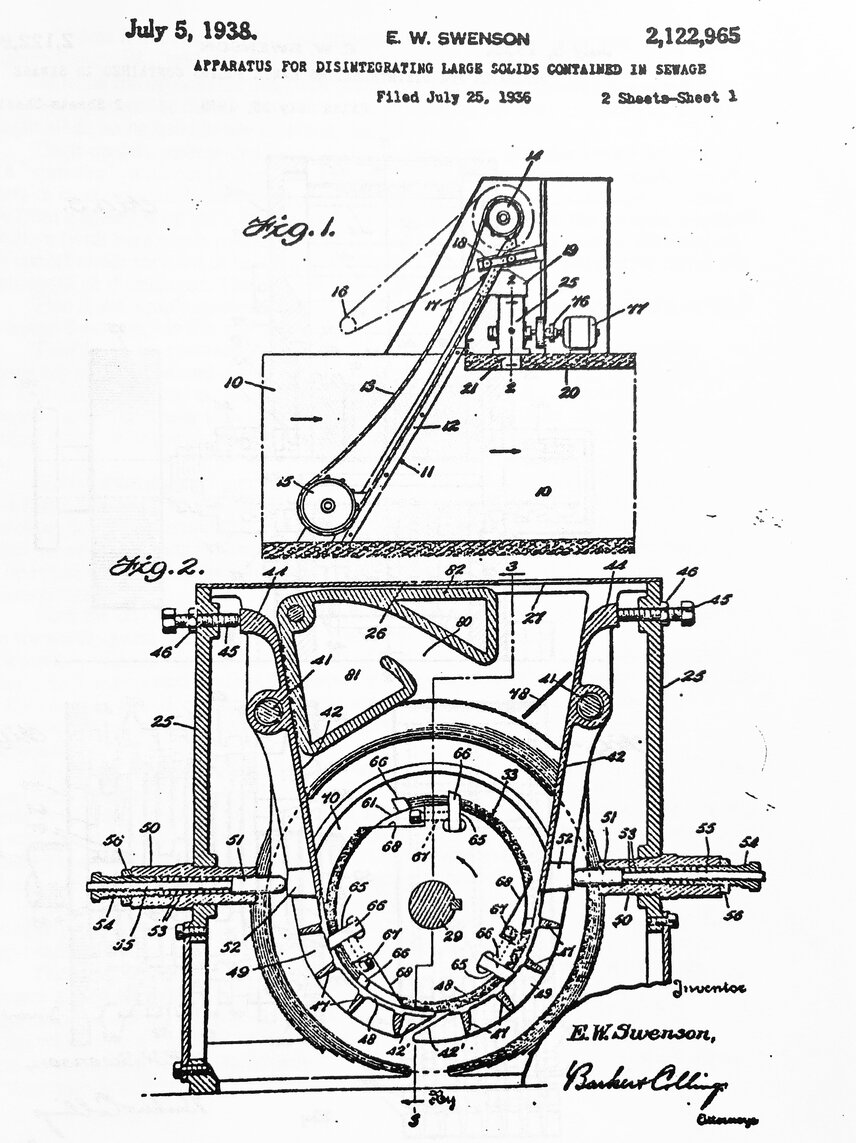 W 1938 roku Eskil W. Swenson otrzymał amerykański patent nr 2,122,965 na «Triturator».