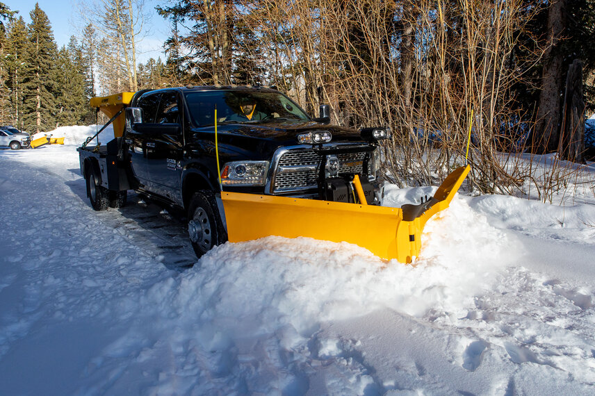 Clearing the way: Nick Horrocks of Pine Country tackles feet of  untouched Colorado snow using a Meyer Super-V3 Plow