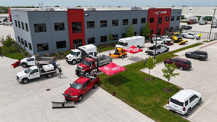 Multiple brands and equipment on display at the Joliet Supercenter Open House, displaying the breadth of capability and collaboration across the Aebi Schmidt Group portfolio.
