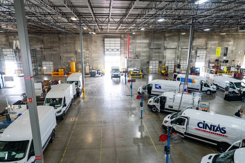Inside Utilimaster’s Kansas City Upfit Center, vehicles move through a streamlined process designed to deliver efficient, fully equipped, job-ready builds under one roof.