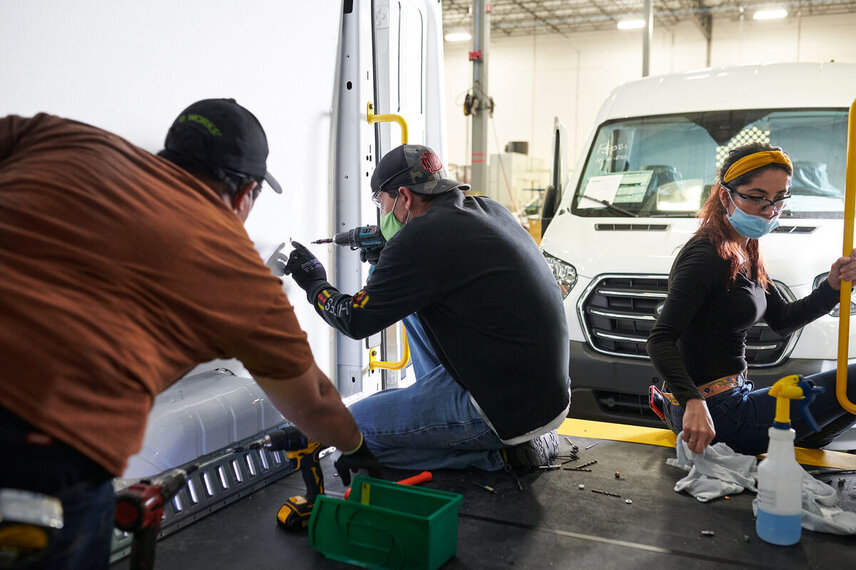 Skilled technicians upfit a vehicle with precision, transforming it into a safe, organized, work-ready solution as it comes off the line.