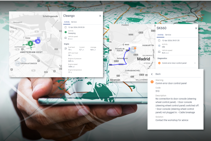 Exemple : Télésurveillance pour les balayeuses